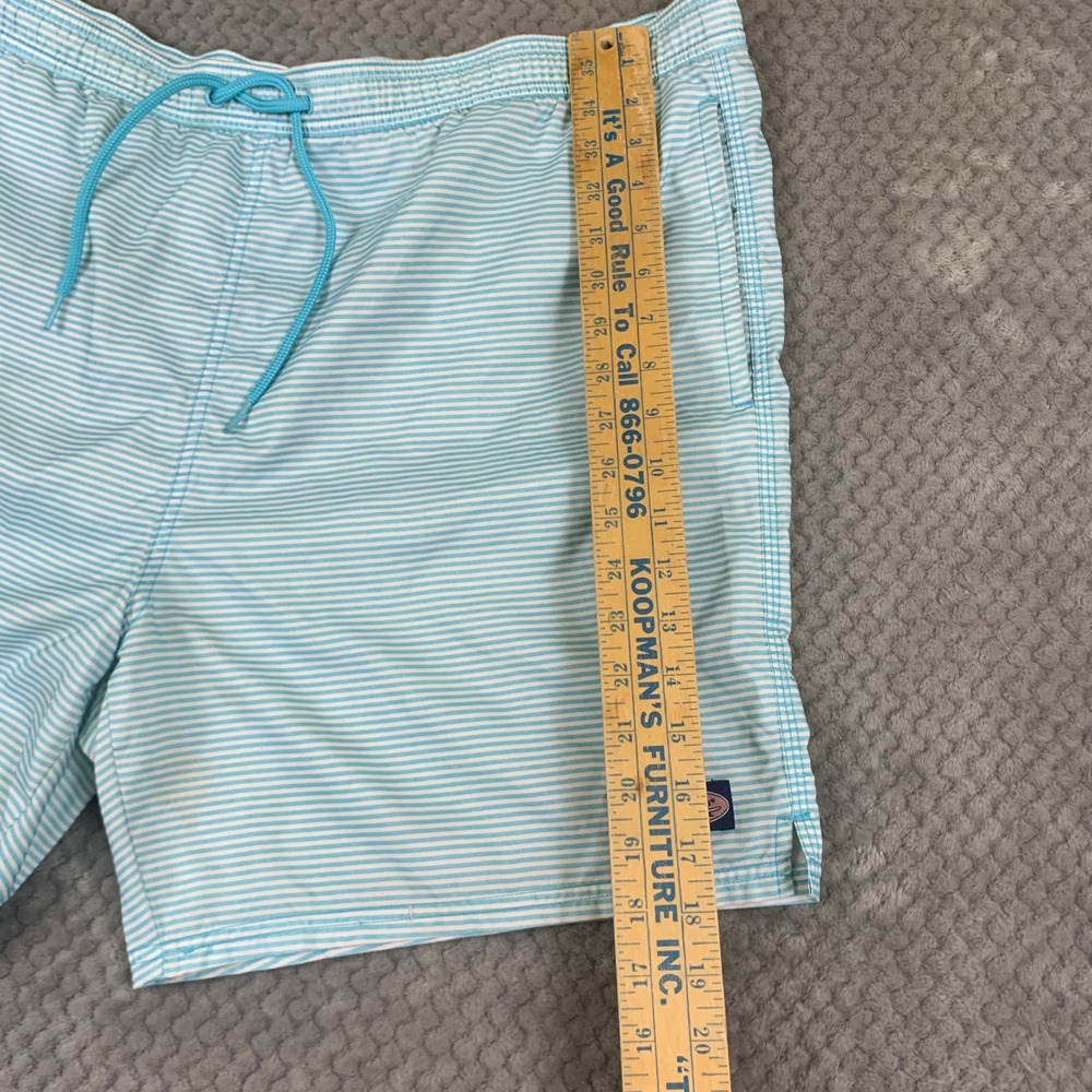 Vineyard Vines Mens XL Blue White Striped Swim Trunks Marlin Pocket Board Shorts - Picture 7 of 10